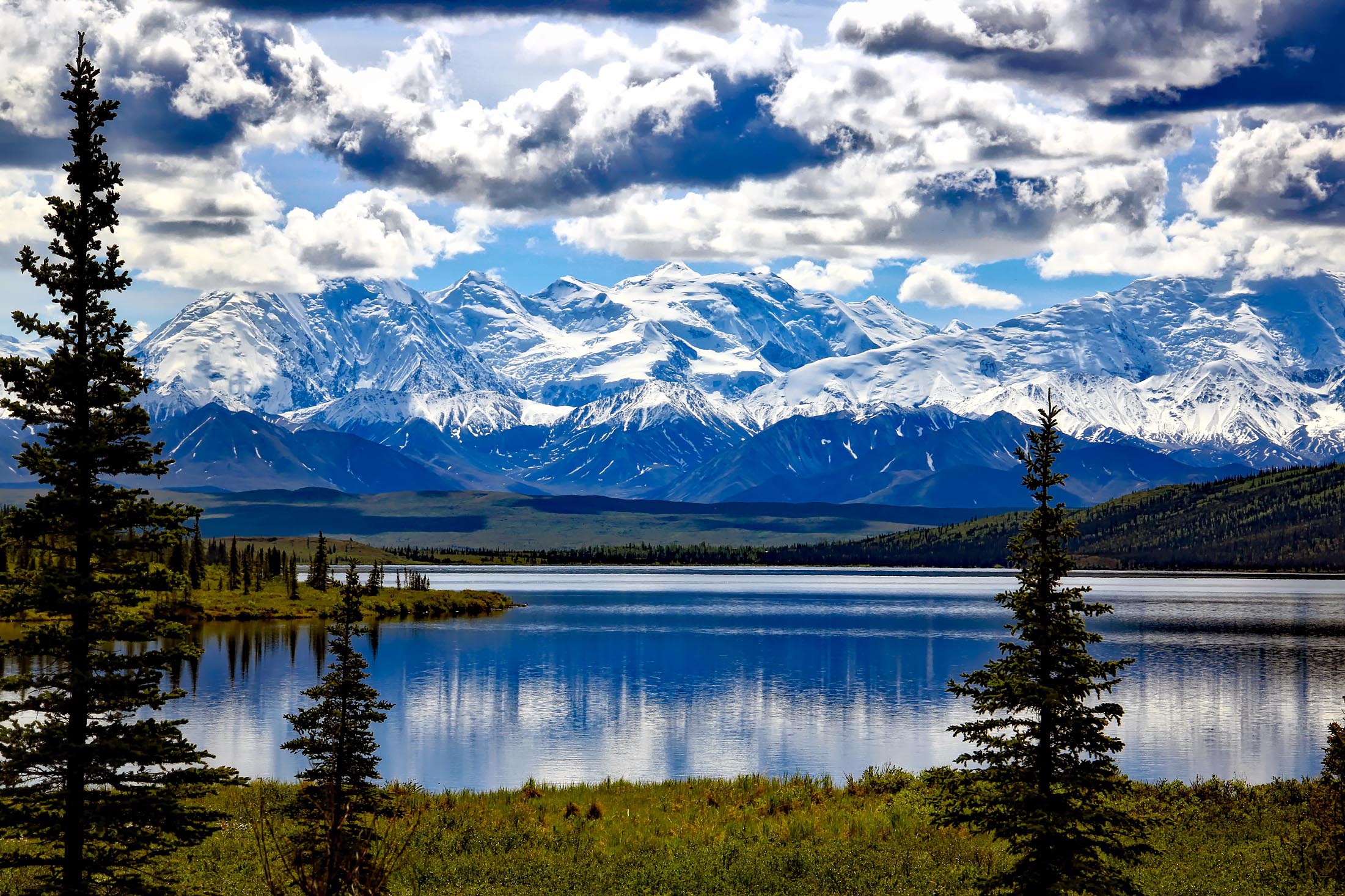 Rugged chain of peaks and alpine ground for climbing in Alaskan interior 